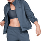 Jaqueta de treino de lã feminina Under Armour, cinza, tamanho médio