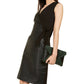 Vestido envelope feminino INC International Concepts com estampa de mídia mista, preto, tamanho 6