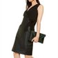 Vestido envelope feminino INC International Concepts com estampa de mídia mista, preto, tamanho 6