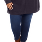 Suéter túnica feminino com costura frontal plus size preto, tamanho 3X