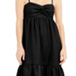 Vestido MIDI feminino com frente torcida e mistura de linho da INC International Concepts, preto, tamanho XXL