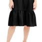 Vestido MIDI feminino com frente torcida e mistura de linho da INC International Concepts, preto, tamanho XXL