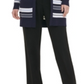 Calvin Klein Cardigan Feminino Listrado Aberto Azul Marinho Tamanho GG