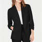 Blazer feminino Alfani liso para usar no trabalho, jaqueta preta, tamanho extragrande