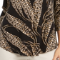 Blusa feminina estampada com manga 3/4 da coleção JM - preta, tamanho pequeno P