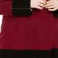 Alfani Suéter túnica otomana plus size colorblock feminino, vinho, tamanho 4X