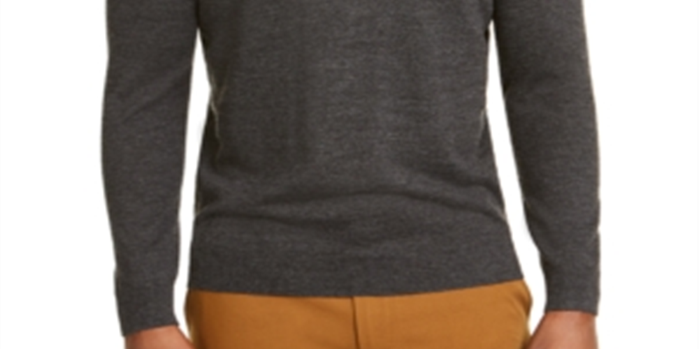 Club Room Masculino Merino Wool Blend Gola Alta Cinza Tamanho Grande