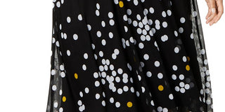 Saia MIDI com estampa de bolinhas Alfani feminina - preta, tamanho 4X