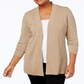 Karen Scott Cardigan Longo Duster Feminino Plus Size Marrom Tamanho -2XL
