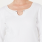 Karen Scott Blusa feminina manga três quartos branca tamanho extragrande