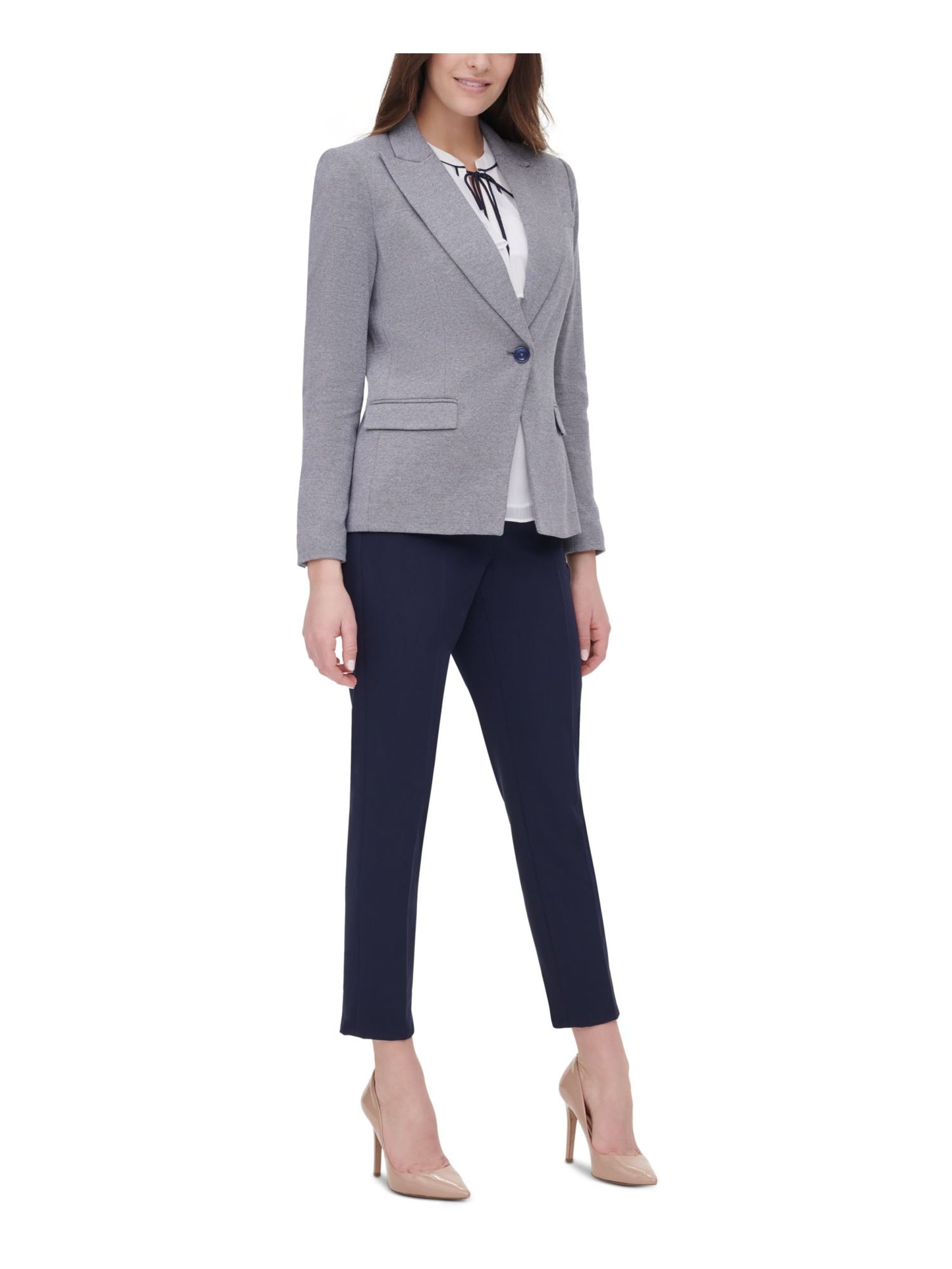 Jaqueta Blazer Feminina Tommy Hilfiger Cinza Tamanho 12
