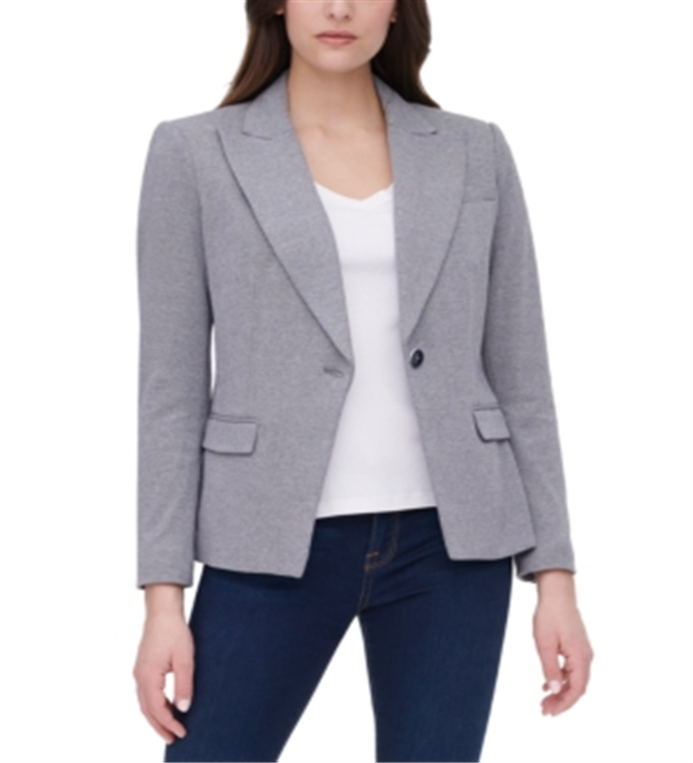 Jaqueta Blazer Feminina Tommy Hilfiger Cinza Tamanho 12