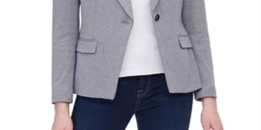 Jaqueta Blazer Feminina Tommy Hilfiger Cinza Tamanho 12