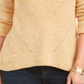 Suéter feminino de gola redonda mesclado estilo &amp; co, amarelo, tamanho extrapequeno