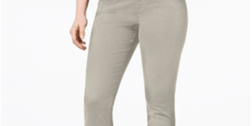 Calça feminina estilo &amp; co. cintura média, tamanho creme, pequena P