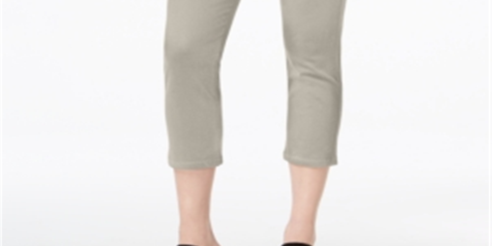 Calça feminina estilo &amp; co. cintura média, tamanho creme, pequena P