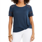 Top de renda com detalhes estilo &amp; co feminino azul escuro tamanho XS