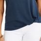 Top de renda com detalhes estilo &amp; co feminino azul escuro tamanho XS