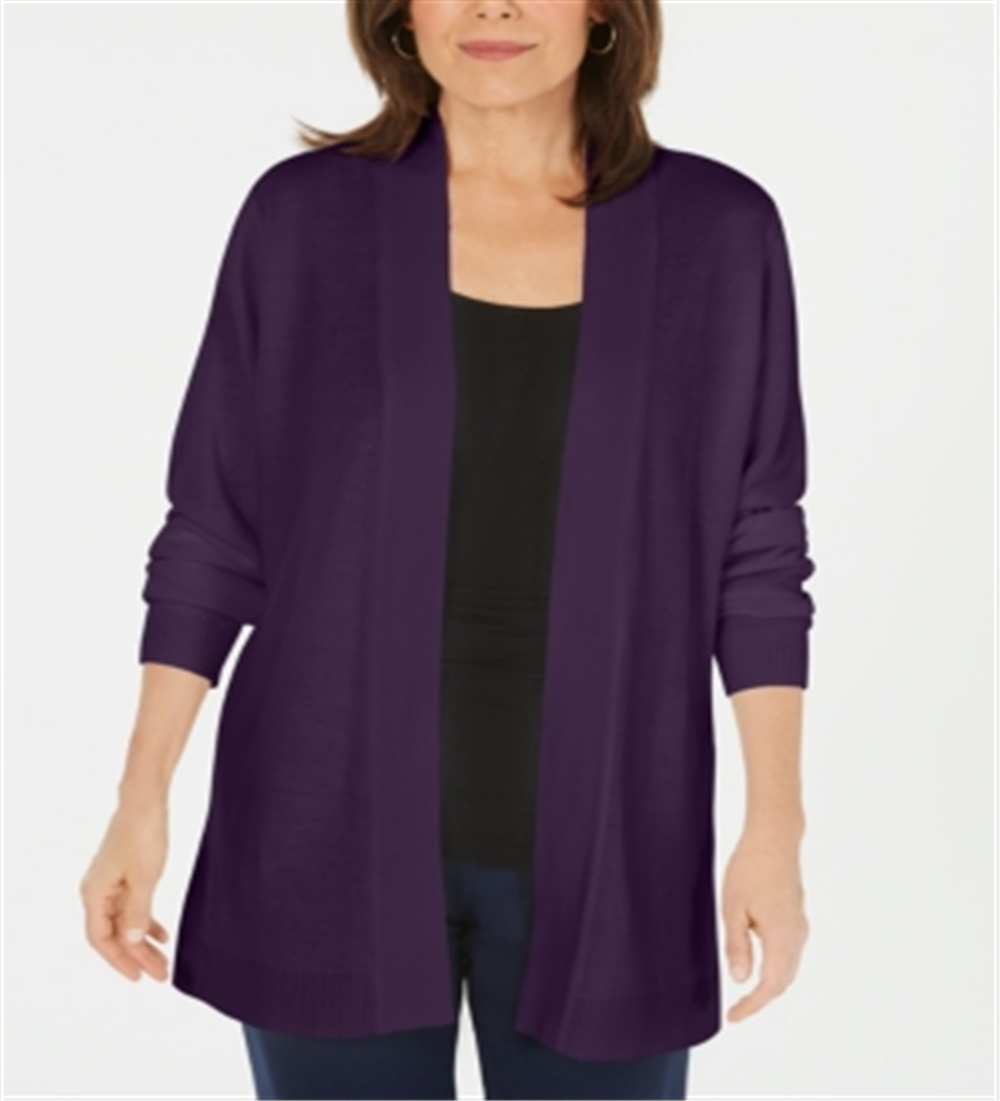 Karen Scott Cardigan Feminino Frente Aberta Roxo Tamanho -PP
