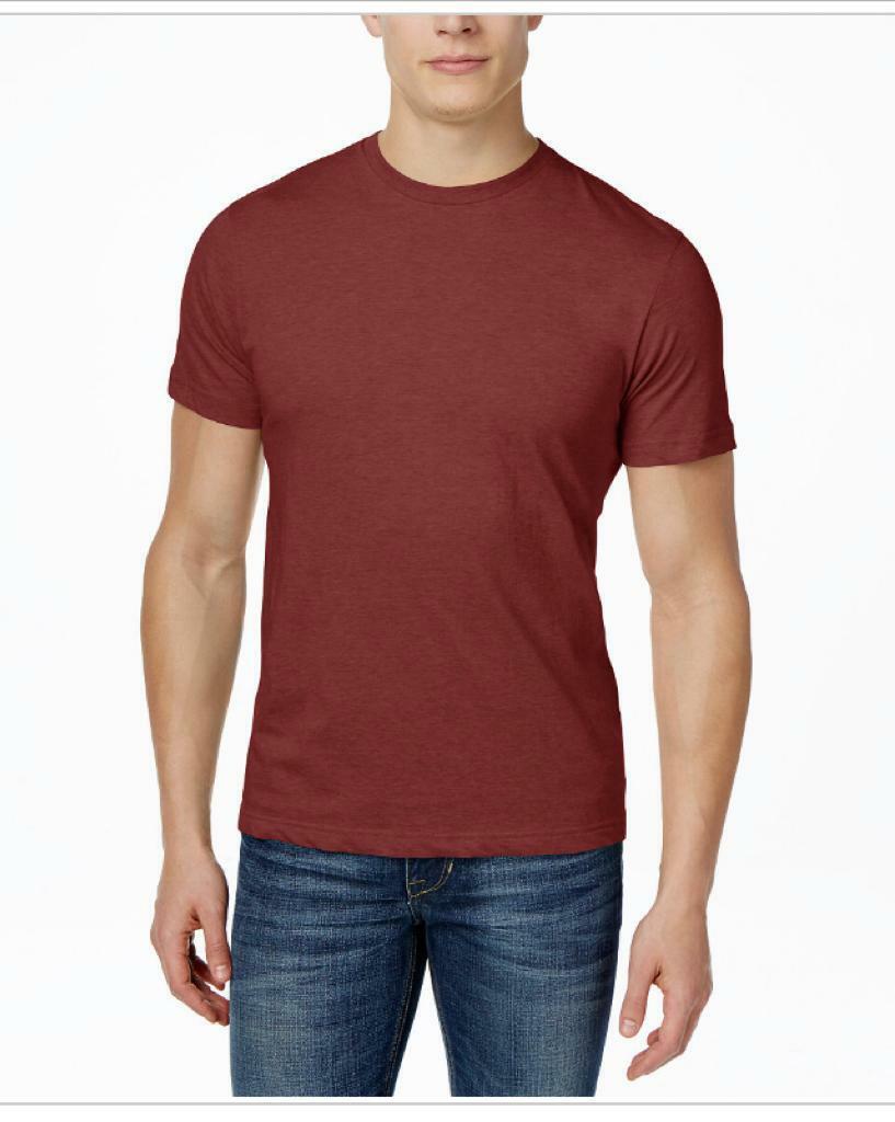 Camiseta masculina Alfani com gola redonda e cor lisa, vermelha, tamanho extragrande