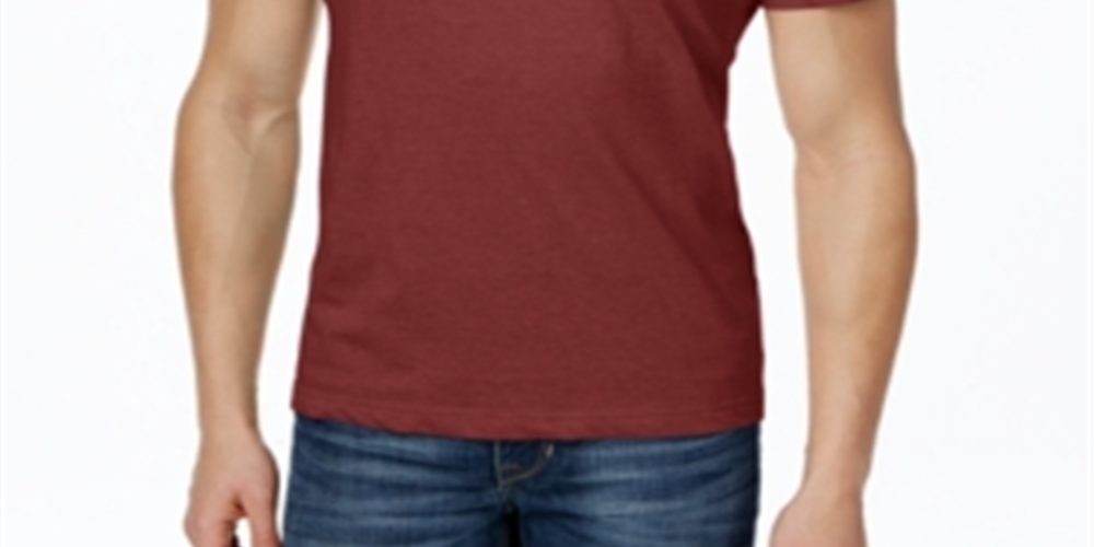Camiseta masculina Alfani com gola redonda e cor lisa, vermelha, tamanho extragrande