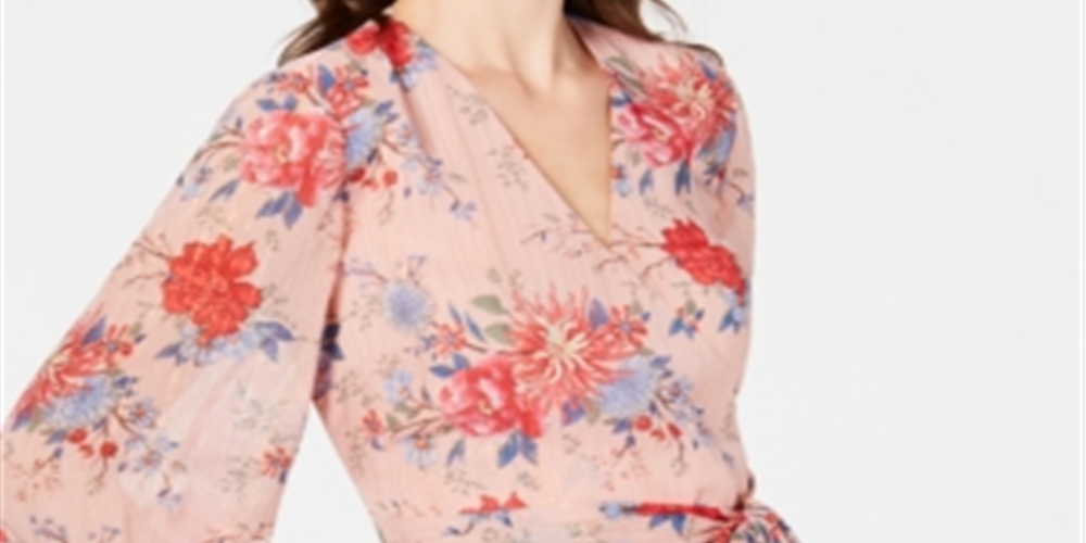 Blusa feminina INC International Concepts com mangas cruzadas, rosa, tamanho pequeno P