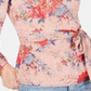Blusa feminina INC International Concepts com mangas cruzadas, rosa, tamanho pequeno P