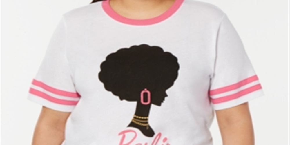 Camiseta feminina com estampa gráfica da Barbie Love Tribe - Branca, tamanho 2X