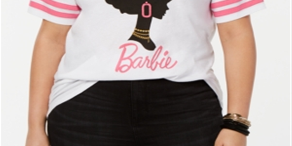Camiseta feminina com estampa gráfica da Barbie Love Tribe - Branca, tamanho 2X