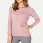 Suéter feminino Charter Club com costura mista rosa tamanho XS