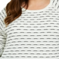 Karen Scott Blusa de algodão listrada texturizada plus size feminina, branca, tamanho 4X