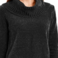 Suéter pulôver feminino de chenille com gola alta e manga comprida, preto, tamanho extragrande, da Style Co