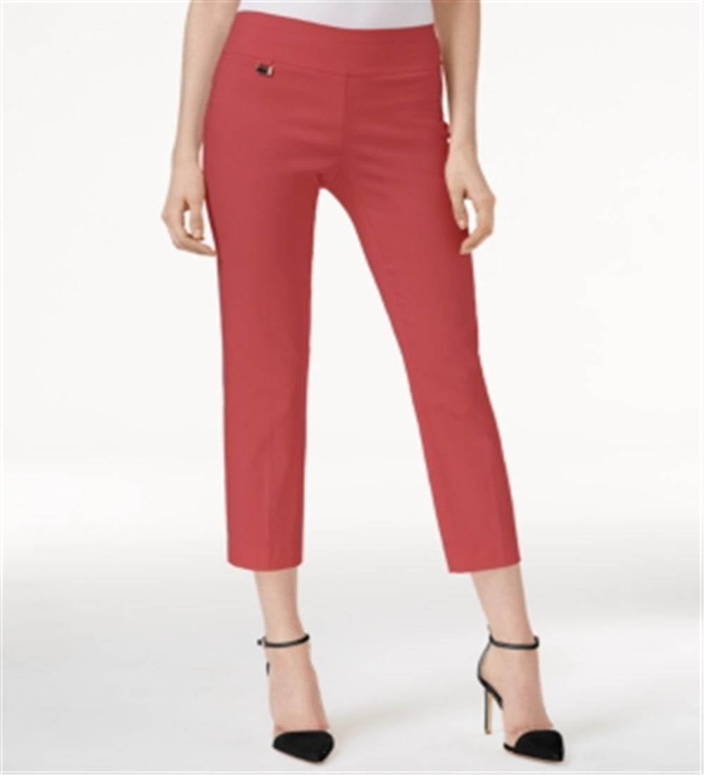 Calça capri feminina Alfani Essential Pull-on com controle de barriga, coral, tamanho 4