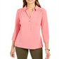 Camisa polo feminina Charter Club manga 3/4 rosa tamanho PP