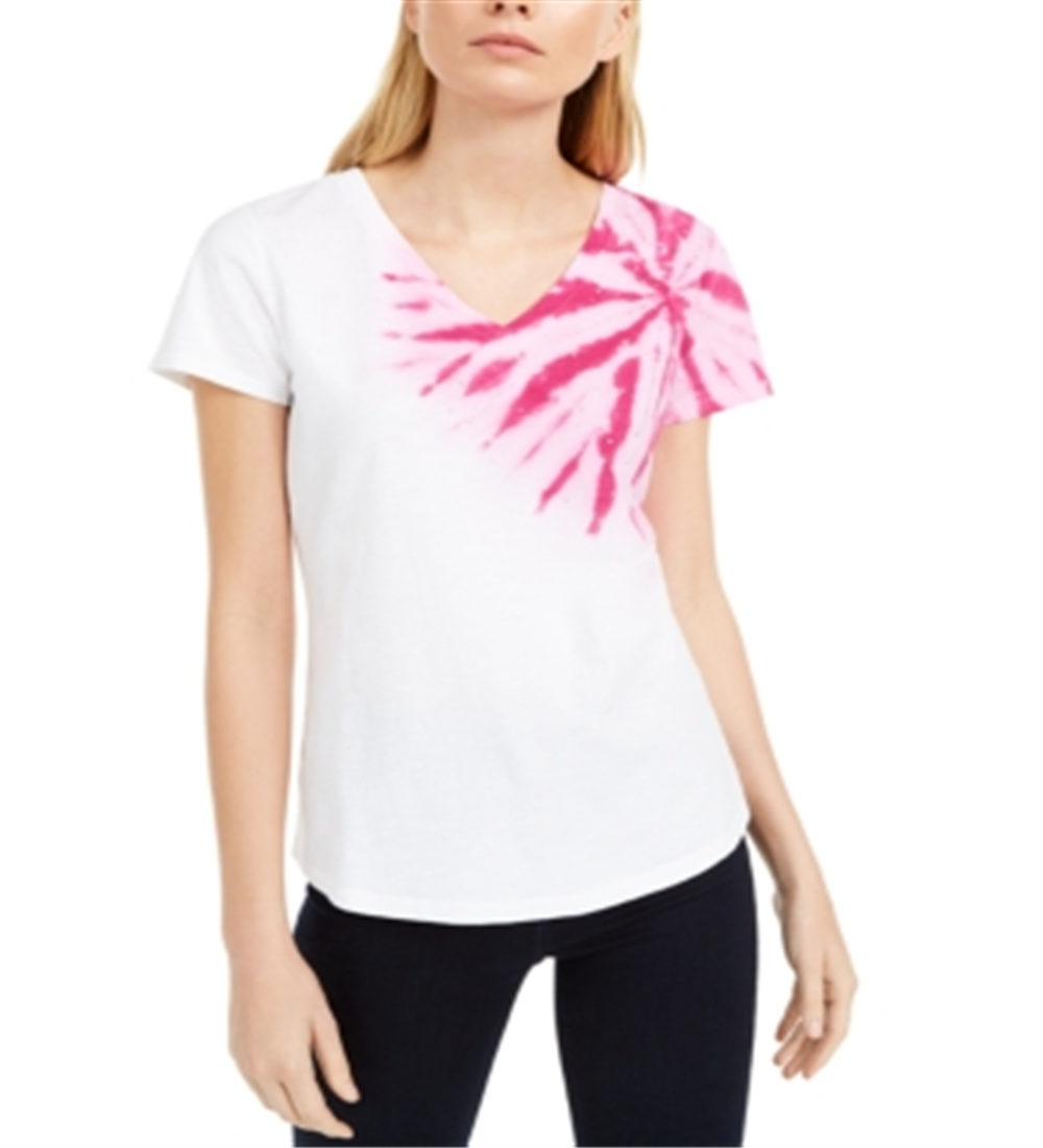 Camiseta feminina de algodão com detalhes INC International Concepts, branca, tamanho pequeno