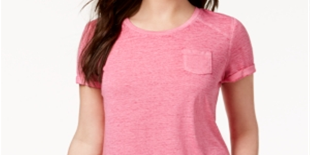 Camiseta feminina Burnout Style &amp; Co Rosa Tamanho -G