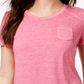 Camiseta feminina Burnout Style &amp; Co, rosa, tamanho GG