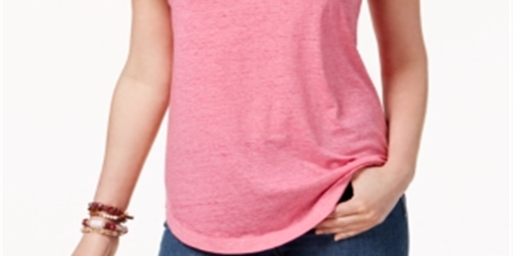Camiseta feminina Burnout Style &amp; Co, rosa, tamanho GG