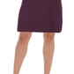 Vestido suéter feminino Tommy Hilfiger com decote em V e tricô trançado, roxo, tamanho GG