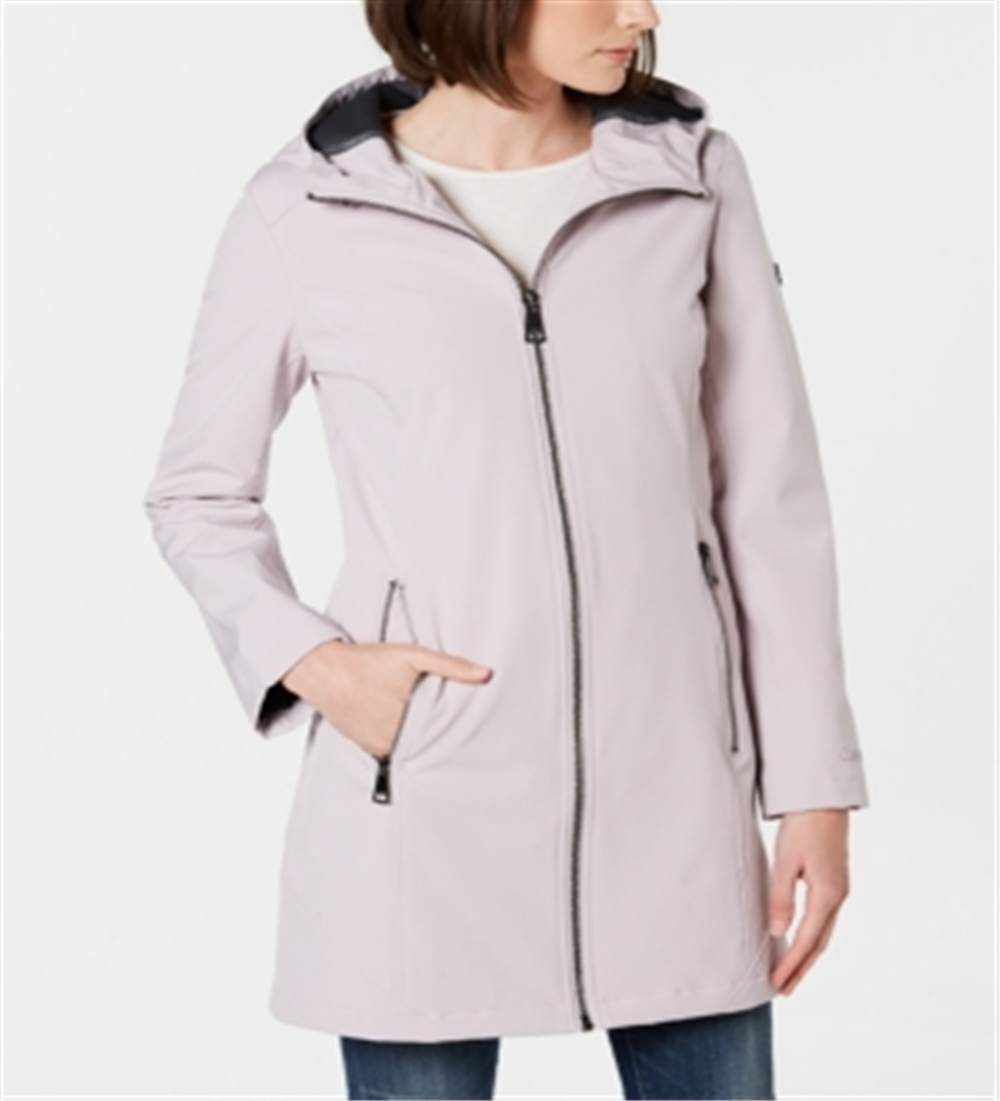 Capa de chuva feminina Calvin Klein resistente à água, roxa, tamanho pequeno XS