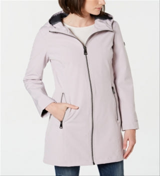 Capa de chuva feminina Calvin Klein resistente à água, roxa, tamanho pequeno XS