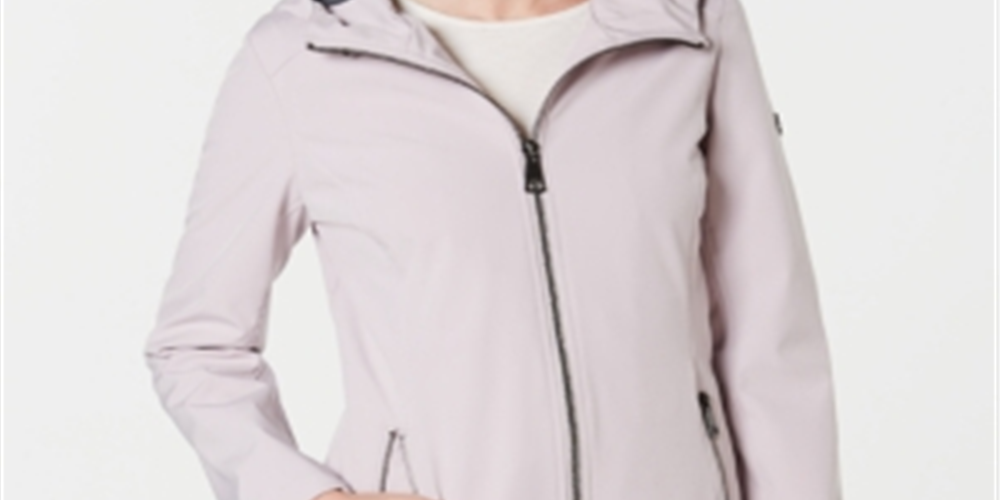 Capa de chuva feminina Calvin Klein resistente à água, roxa, tamanho pequeno XS