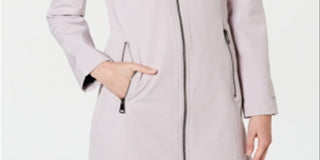 Capa de chuva feminina Calvin Klein resistente à água, roxa, tamanho pequeno XS