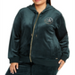 Calvin Klein Moletom Feminino com Capuz e Logotipo em Veludo Verde Tamanho -0X