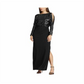 Vestido longo de festa longo com decote em joia e lantejoulas Ralph Lauren feminino, preto, tamanho 14