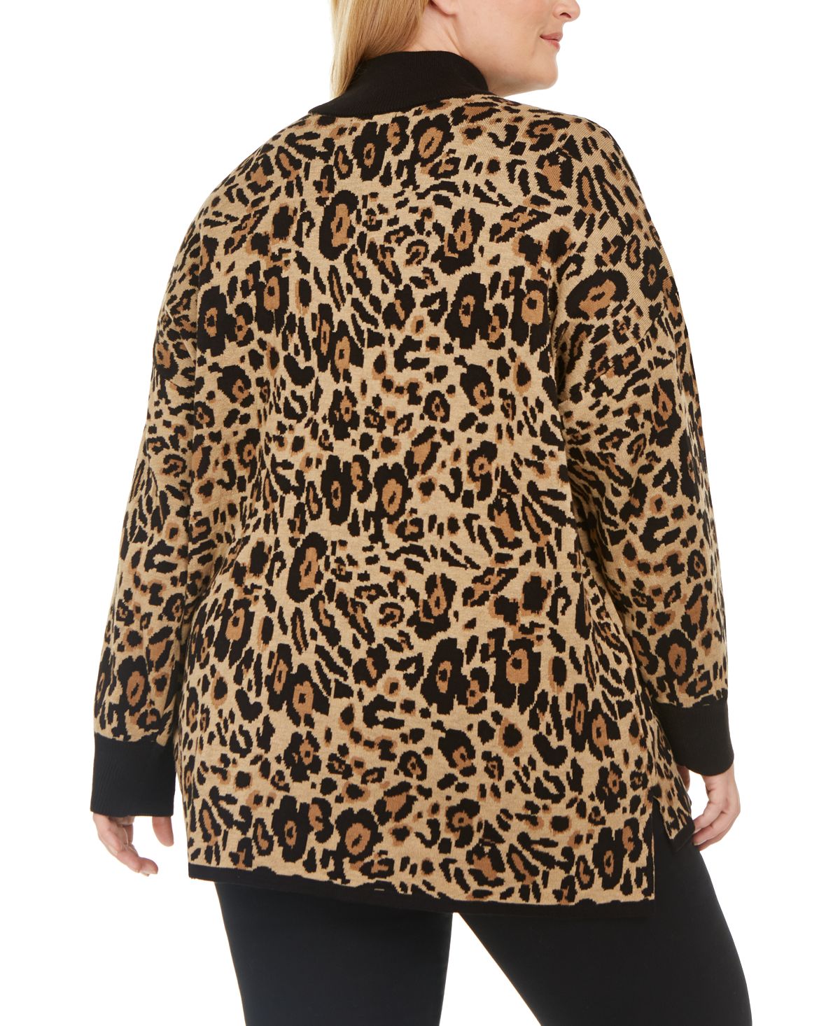 Suéter Calvin Klein Plus com estampa animal feminino marrom tamanho 2X