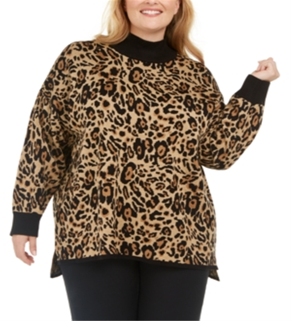 Suéter Calvin Klein Plus com estampa animal feminino marrom tamanho 2X