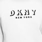 Moletom feminino DKNY Sport Flocked Logo, branco, tamanho P