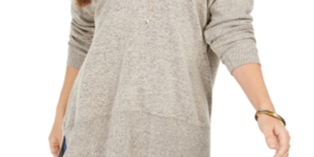 Túnica feminina estilo &amp; co com decote em V e ombros caídos, bege, tamanho XX-grande