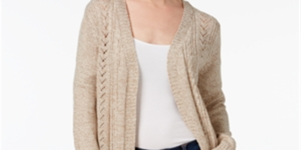 Karen Scott Petite Marled-Knit Duster Cardigan Marrom Tamanho Petite G